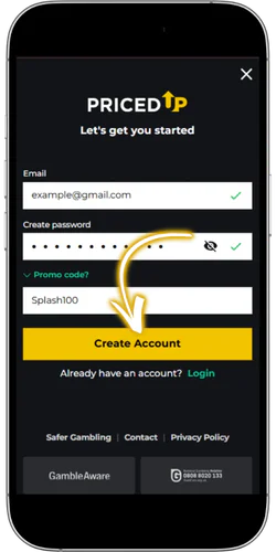 Enter details PricedUP
