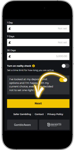 PricedUP Limit Confirmation
